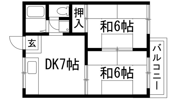 乾ハイツB棟の物件間取画像